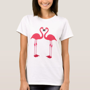 T-shirt Flamingo rose-oiseau-coeur d'amour