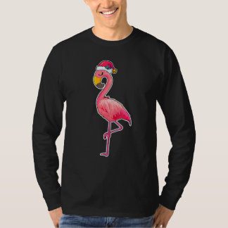 T-shirt Flamingo Santa Hat Christmas Flamingo Chrismas