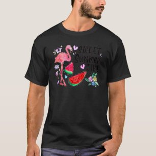 T-shirt Flamingo Sweet Summer Time I Love Summer Beach Vac