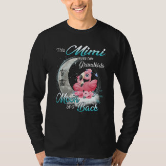 T-shirt Flamingo This Mimi Loves Her Grandkids To The Moon