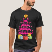 T-shirt Flamingo Tree Funny Ugly Christmas (Devant)