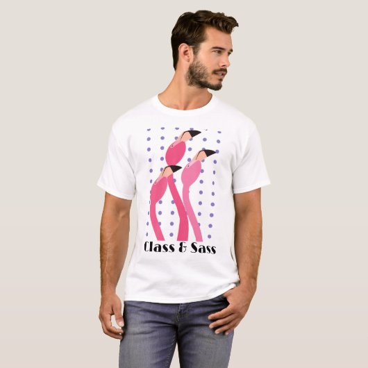 T-shirt Flamingos Classe et Sassitude (Devant entier)