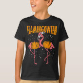 T-shirt Flamingoween Pumpkin Flamingos Funny Bird Hallowee (Devant)