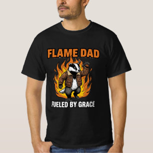 T-shirt Flamme Papa Alimentée Par Grâce Blaireau