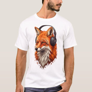 T-shirt Flamme Sonique – Renard Abstrait en Mouvement
