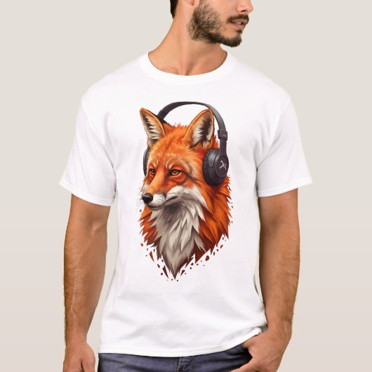 T-shirt Flamme Sonique – Renard Abstrait en Mouvement (Devant)
