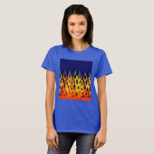 T-shirt Flammes de course classique sur bleu marine (Devant entier)
