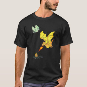 T-shirt Flammes de dragons volants Lizard Wyverns