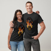 T-shirt Flammes de feu de crâne (Unisexe)