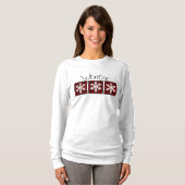 T-shirt Flammes de neige d'hiver sur rouge, Buffalo noir p (Devant entier)
