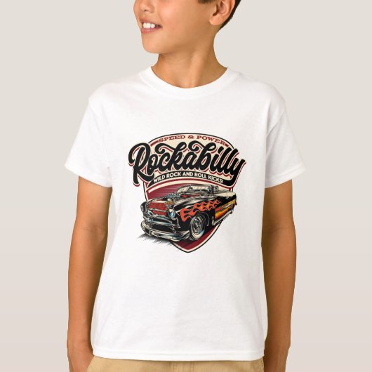T-shirt Flammes de vitesse Rockabilly Hotrod - pos (Devant)