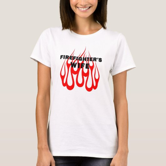 T-shirt Flammes d'une femme de pompier (Devant)