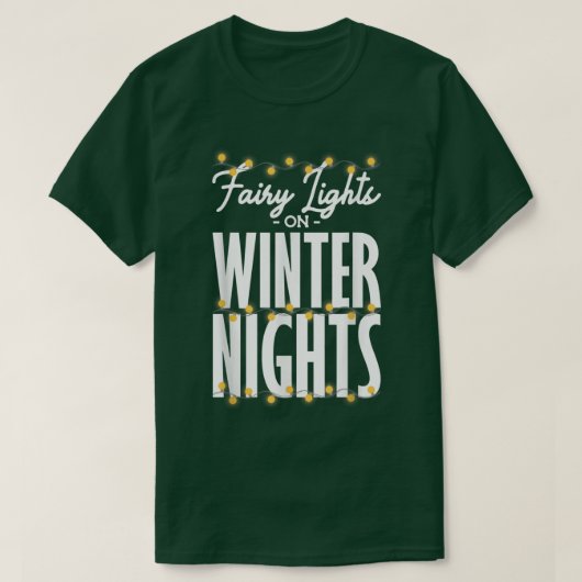T-shirt Flammes pour les nuits d'hiver, lumière de Noël (Design devant)