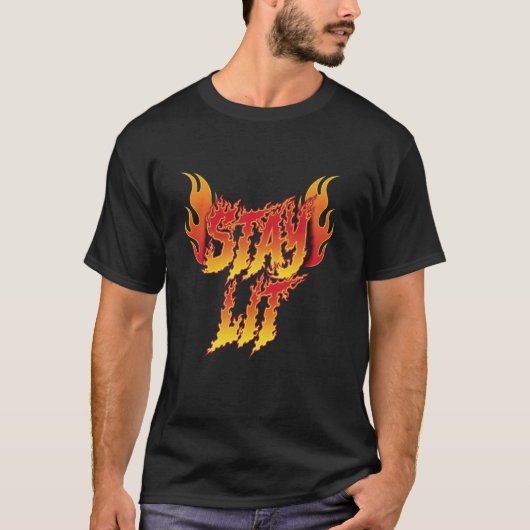 T-shirt Flammes Restées Allumées Inspirational Pompiers (Devant)