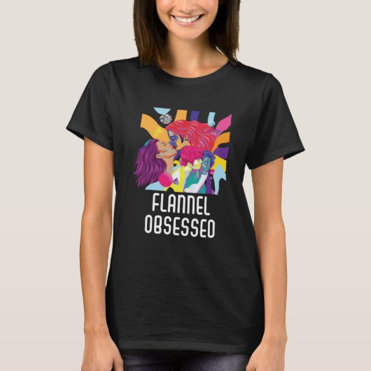 T-shirt Flannel Obsédée Bisexuel Rainbow Pride Bisexuelle (Devant)