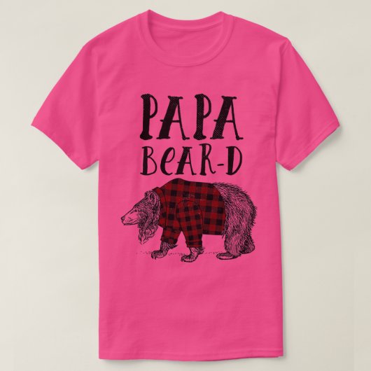 T-shirt Flannel Papa Bear Beard (Design devant)