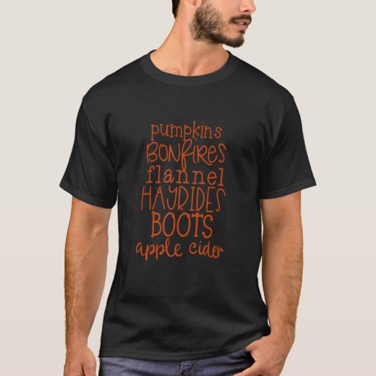 T-shirt Flannels Citrouille Hayrides S'Morts Et Bonfires F (Devant)