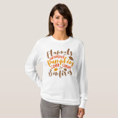 T-shirt Flannels Hay Rides Citrouille cidre Feuilles Bonfi (Devant entier)