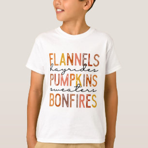 T-shirt Flannels Hayriders Bonfires Citrouille Leopard Fal