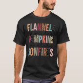T-shirt Flannels Hayrides Chandails Citrouille Bonfires Pl (Devant)