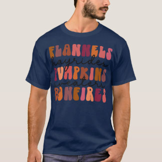 T-shirt Flannels Hayrides Citrouille Bonfires Style Vintag