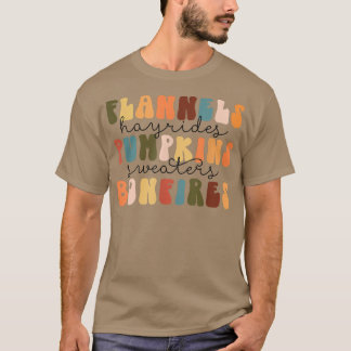 T-shirt Flannels Hayrides Pumpkins Fall Vibes Autumn Thank