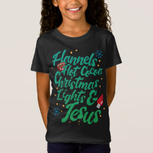 T-Shirt Flannels Hot Cocaca Lumières De Noël Et Jésus