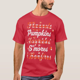 T-shirt Flannings Citrouille Hayrides Smores Bonfires Fall