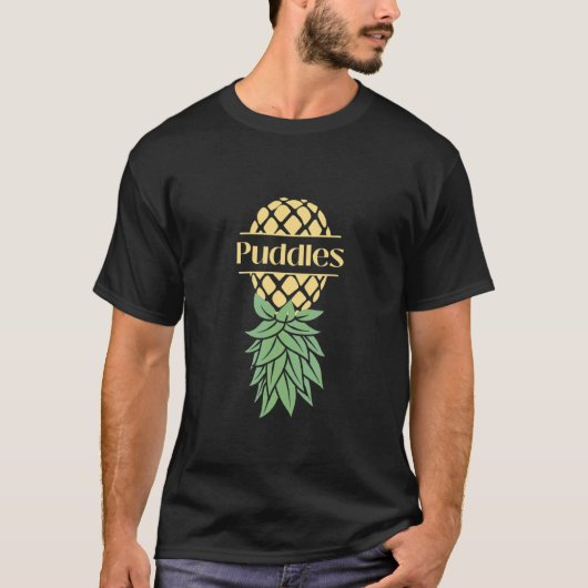 T-shirt Flaques Balançoires de l'ananas à l'envers (Devant)