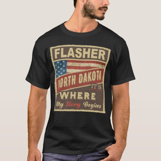 T-shirt FLASHER, ND C'est où mon histoire commence (Devant)
