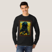 T-shirt Flat Coated Retriever Painting Sunflower Flower Mo (Devant entier)