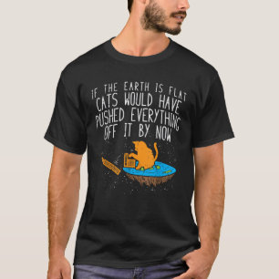 T-shirt Flat Earth Chats Drôle Conspiration Théorie Animal