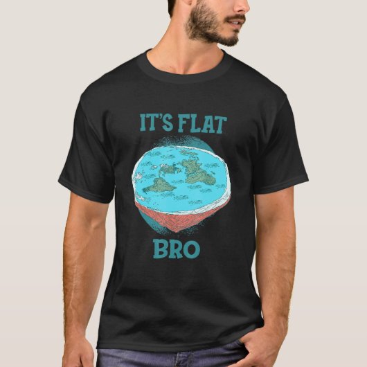 T-shirt Flat Earth Gleason Map Son Flat Bro (Devant)
