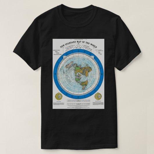 T-shirt Flat Earth Gleasons Nouvelle Carte Standard Du Mon (Design devant)