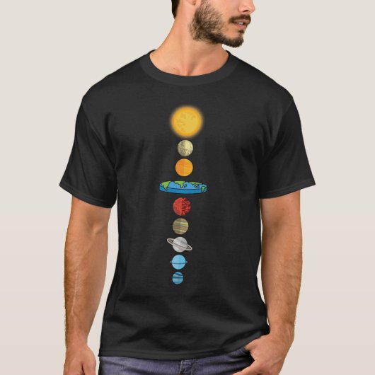 T-shirt Flat Earth Society Planet Solar System Cadeau (Devant)