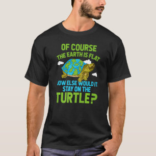 T-shirt Flat Earth Society Turtle Elephants Hommes Femmes
