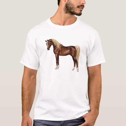 T-shirt Flaxon de châtaignes foncées Mane Cheval égyptien  (Devant)