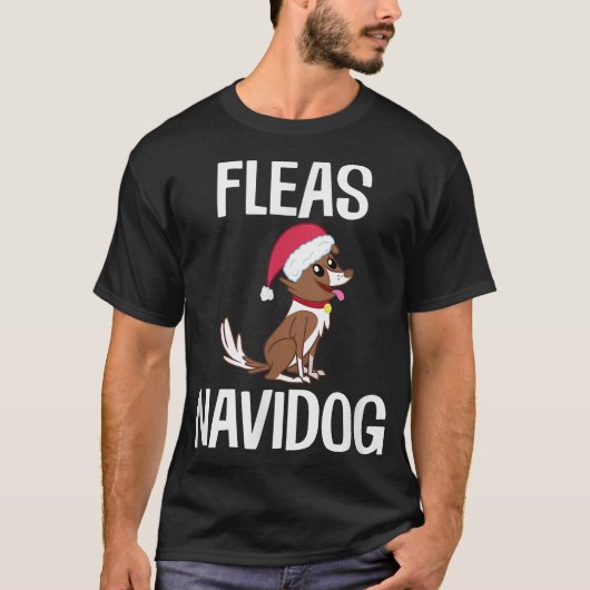 T-shirt Fleas Navidog Funny Chien Fleas Noël Noël (Devant)