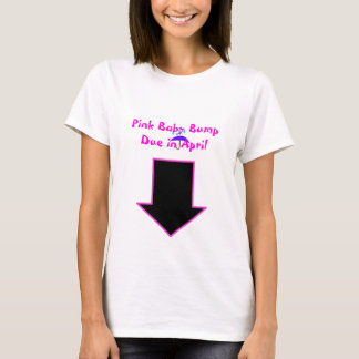 T-shirt Flèche, bosse rose de bébé due en avril