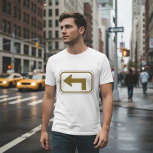 T-shirt Flèche vers la gauche Symbole de route directionne