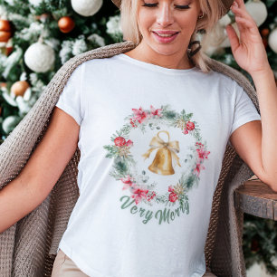 T-shirt Flèches de neige personnalisées Red Poinsettia