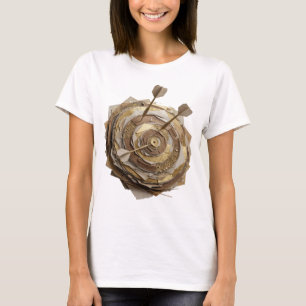 T-shirt Flèches et cible dorées argentées élégantes