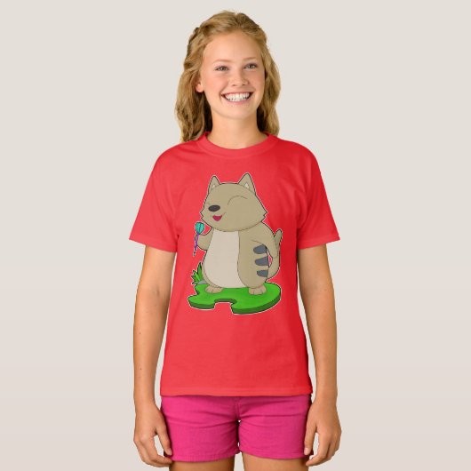 T-shirt fléchettes de chat (Devant entier)