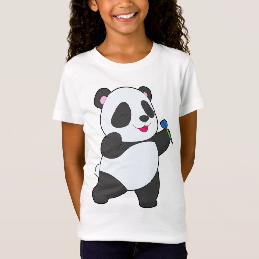 T-Shirt Fléchettes de sport de fléchettes de Panda (Devant)