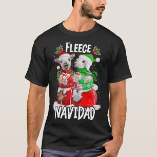 T-shirt Fleece Feliz Navidad Funny Cute Sheep Noël
