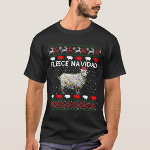 T-shirt Fleece Feliz Navidad Funny Mignonne Moutons Noël U