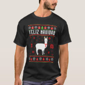 T-shirt Fleece Feliz Navidad Llama Christmas migna Llama U (Devant)
