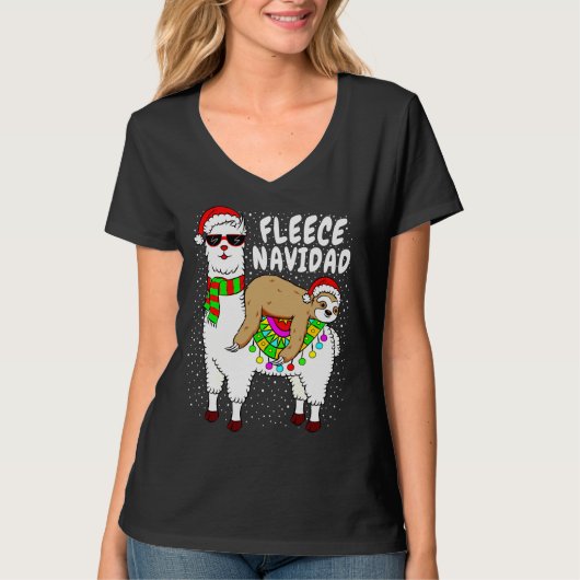 T-shirt Fleece Feliz Navidad Sloth (Devant)