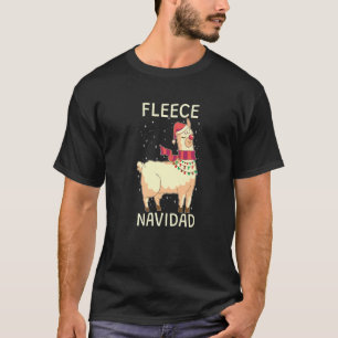 T-shirt Fleece Navidad Cute Alpaca