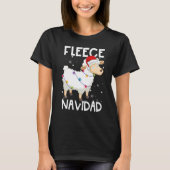 T-shirt Fleece Navidad Feliz Moutons Lumières Noël Pajam (Devant)